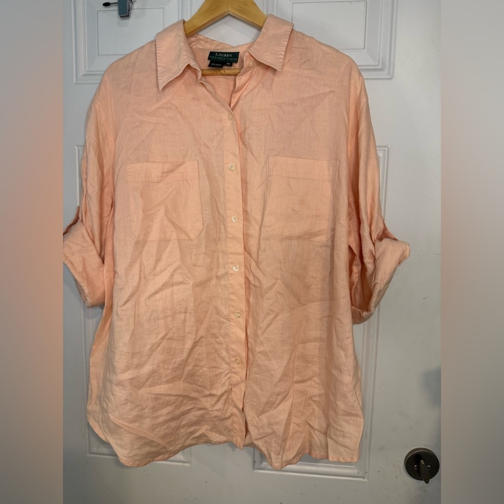 Ralph Lauren Orange Casual Button Down Shirt